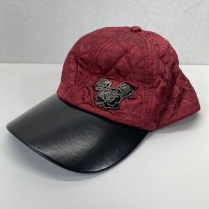 Disney Parks Original Quilted Hat Red Black Mickey Rose Ears Beauty & the Beast